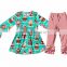 New Fashion Clothing Design For Kids Girl boutiquegin Gerbread House Clothing Sets Christmas Children's Outfits Ruffle Trousers