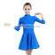 New Children Latin Dancewear Costumes Matt Pure Color Smooth Material Performance Dress Rumba Latin Clothing For Girls