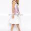 latest custom digital print middle aged women lady fashion dress 2015