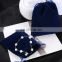 Blue Velvet Smooth Nice Jewelry Pouch