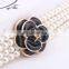 New Fashion Small Gold Buckle Inlaying Rhinestone Pearl Belts For Women all-match Dress