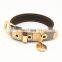 Lovely and cute fashion leather dog collar Pet leash and collar set