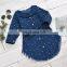 2-7Y Autumn Toddler Kids Baby Girl Shirts Tops Clothes Denim pearl Long Sleeve Tops Shirt girls belt cute Warm Coat