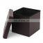 RTS Modern Home Furniture PVC Leather Waterproof Foldable Storage Ottoman With Four Air Holes