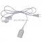 1.2m Length European standard plug in dimmer e27 switch  plug wire set power cord