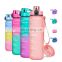 Reusable & BPA Free Tritan 32 oz Motivational Water Bottle with Time Marker Strainer & Cleaning Brush