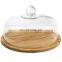 Bamboo Cake Display Cake Holder Dessert and Appetizer Round Centerpiece Glass Dome Cloche Lid