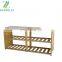 Wholesale Door Entryway Bamboo Shoe Bench and 2 Tier Shoe Storage Rack Luggage Suitcase Holder Rack