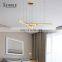 New Design Gorgeous Decoration Indoor Living Room PC Iron Aluminum Gold Modern LED Chandelier Light