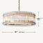 Modern Industrial Style Rivet Crystal Piece Chandelier Lighting Fixture for Living Room Kitchen Island Dining Room Foyer Lobby