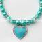 crystal stone heart pearl cat pendant necklace