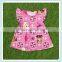 Latest style frozen elsa print girls summer dresses flutter sleeve dress for baby girl childrens boutique clothing dress