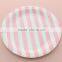 Eco-friendly 9 inch Yellow Striped Round Party Paper Plate for Wedding Personalized Favors