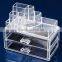 modern fashional pure acrylic makeup organizer/acrylic cosmetic organizer with drawer