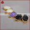 Dazzling druzy oval connector amethyst tones white black crystal druzy drusy pendant with two bails                        
                                                Quality Choice