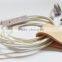 Handmade Brown Leather Cable Cord Winder Holder Tie for Earphone Cell Phone