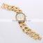 Women's Metal Interlocking Chain Bracelet Watch Gold