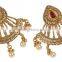 Indian Red Color Stunning Jhumki Style Polki Earring