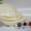 Natural wicker white round gift basket in supermarket