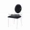 Small apartment minimalist dining table round tempered glass dining table
