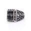 Thailand silver stainless steel men black single stone ring designs                        
                                                                                Supplier's Choice