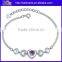 New 925 Sterling Silver White Diamond Tennis Heart Bracelet Cubic Zirconia Tennis Bracelet