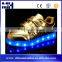 New Style 7 Colors Lace Up Flashing Glowing Gold Kids Light Shoes