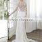 Best Quality elegant sexy long train illusion sleeve lace gown children long wedding dress
