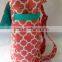 Coral Floral Pattern Custom Canvas Diaper Bags Backpack