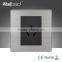 2015 China Wholesaler Hot Sale Wallpad Luxury 16A 110-250V Wall Light Switch Satin Metal Panel 3 Pin Socket Outlet