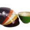 Handcrafted colorful coiled bamboo serving bowls (Vietnam)