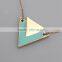 Fashion Gold Chain Enamel Multi Color Triangle Jewelry Necklace Set