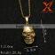 Stainless Steel Gold Plated Festival Accessories Bulk Costume Jewelry Skull Pendant