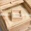 kitchen unfinished solid wood food storage box ,rice bin with pulley