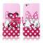 Fashion cute clip colorful printing bowtie leather case for iphone 6/6s in China