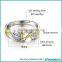 2016 New Design Gold-plated Sterling Silver CZ Finger Ring, Flower Fairy Wholesale Jewelry Women Open Ring
