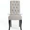 Back button fabric dining chair decorated with steel circle YB2002