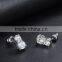 Brilliant Cut CZ Stud Earrings 925 Sterling Silver Rhodium Finish 0.75ctw