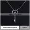 Custom fashionable 925 silver charm key pendant necklace