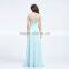 V-777 light blue beads mesh strap shoulder fashionabel chiffon 2016 cocktail dresses