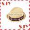 Women Men Summer Double Colors String Short Brim Straw Fedora Hat