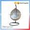 Cheap price indoor outdoor patio rattan wicker hanging egg swing chair with metal stand