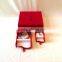 high quality red flock Jewelry box with fastener