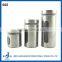 glass tea coffee sugar canister with stainless steel coating