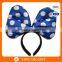 Cheap headband/ new style ear headband for party/big blue satin party headband