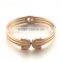 Retail Stainless Steel Women Bangle Rose Gold Spring Shield Bracelet Jewelry