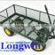 300kg Garden 4 wheel Mesh Side Cart Farm Barrow Wagon Trailer Trolley