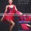 Wholesale red performance women dancewear sequin tassel latin dance costumes adult