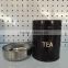 3PC Canister Set Stainless Steel Coffee Tea Sugar Jar Lid Kitchen Storage Black Can