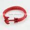 Fashion Jewelry Hot Sale Wax Rope Multilayer Leather Men Anchor Bracelets